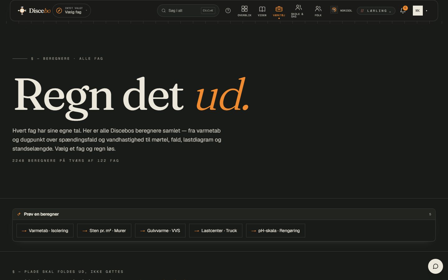 Beregnere — prøv en, før du logger ind